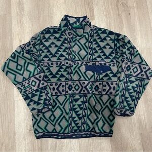 Patagonia Synchilla Fleece Sweater, Size Medium, Aztec, 2014, Snap T, 1/4